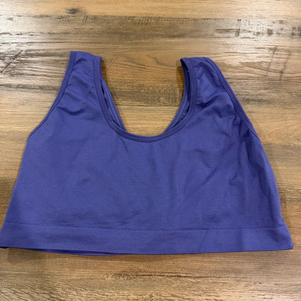 Caramel Cantina Nursing Bra Womens Large Purple‎ Seamless Crossover Bralette